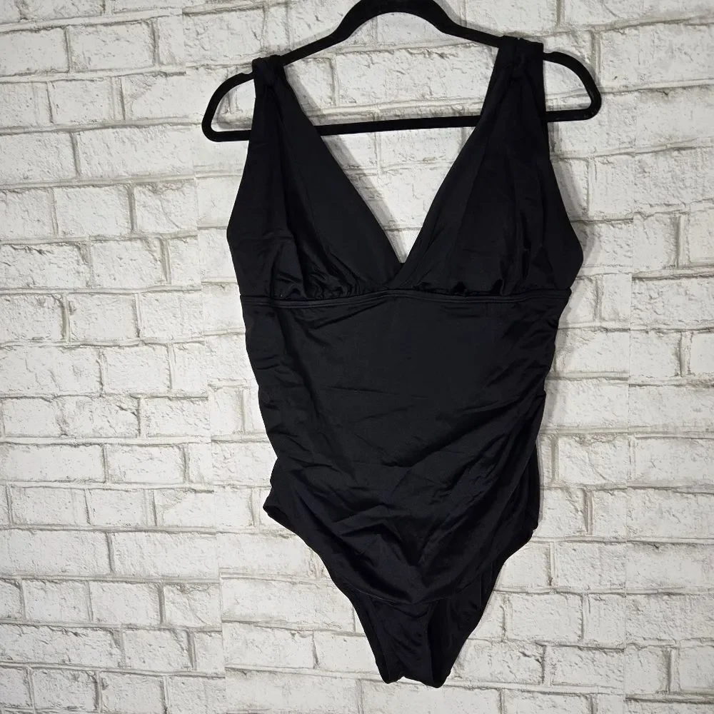 Time and Tru black one piece swimsuit